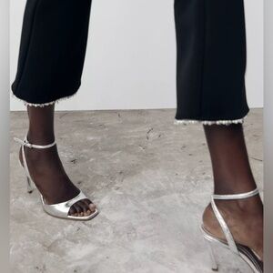 ZARA PATENT EFFECT HEELED SANDALS